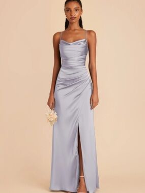 Birdy Grey Matte Satin Lydia Dress Periwinkle Blue
